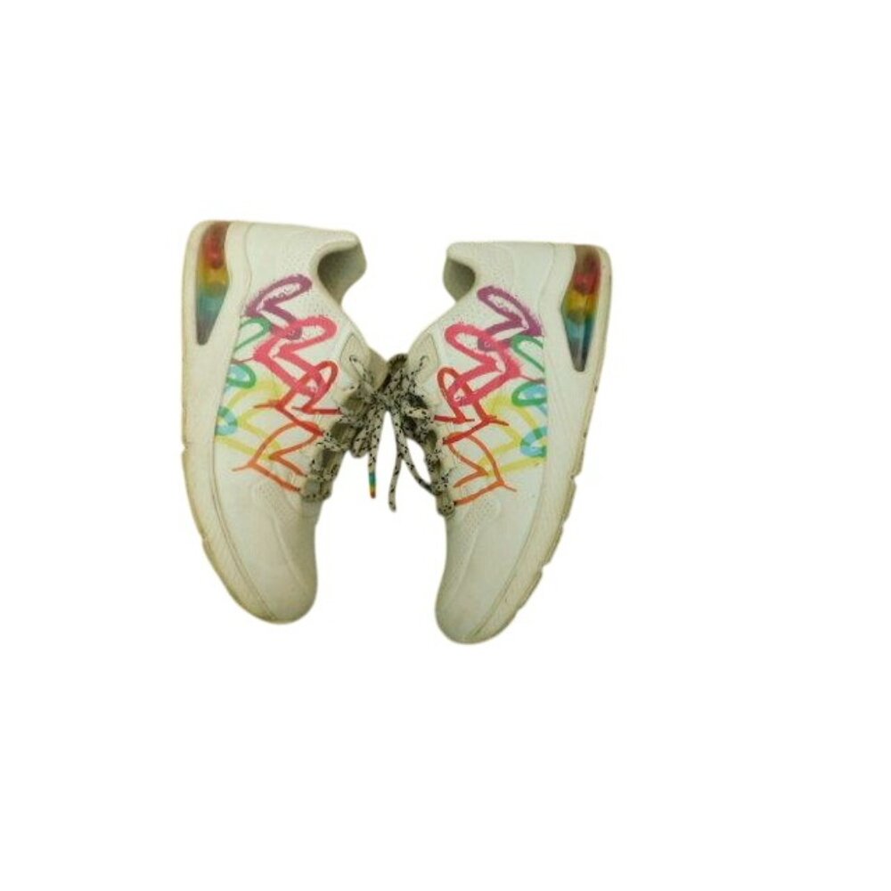 Skechers Size 11 Rainbow Heart Lace Up Athletic sporty Shoes - Picture 3 of 4